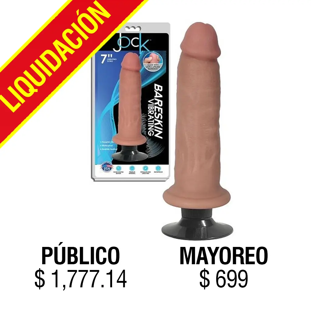 JUGUETES - JOCK BARESKIN 7" VIBRATING VANILLA