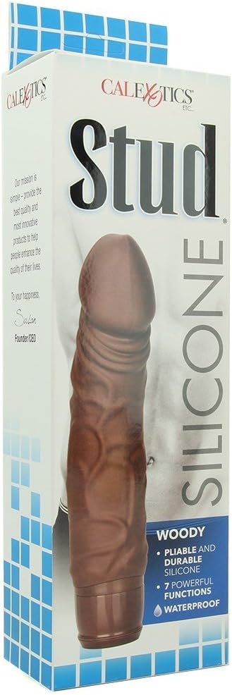 JUGUETES - STUD SILICONE WOODY BROWN 7 FUNCTIONS