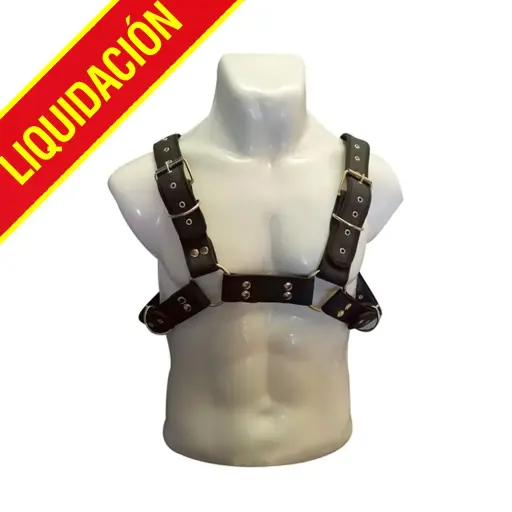 JUGUETES - PECHERA DE CUERO PARA HOMBRE -  NEGRO